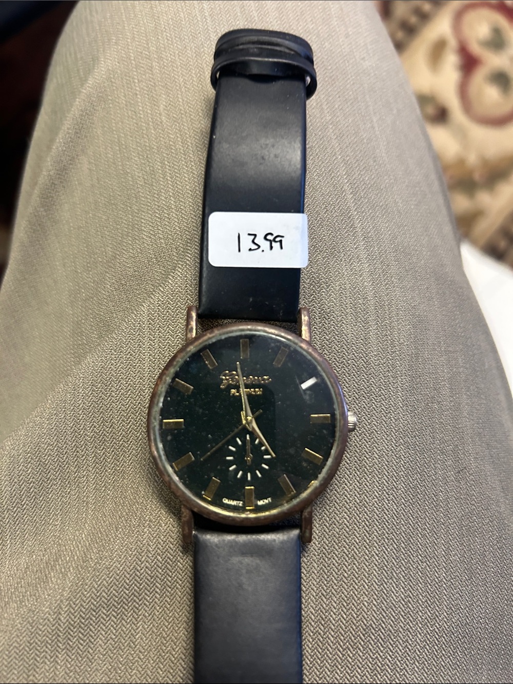 Geneva Black and Gold Men's Fashion Watch